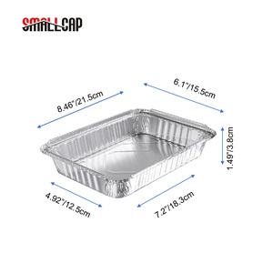 Bandejas de papel de aluminio con tapa, bandeja de aluminio resistente, 1,5 LB, 22x15x3cm, 750ml, C20, China, América, REC22163I - Product Image 6