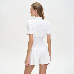 Vestido mono rosa con cuello simulado y control de abdomen, ideal para fiestas y uso casual femenino. - Product Image 2