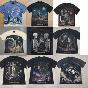 เสื้อยืดสตรีทแวร์พิมพ์ลายผ้าฝ้าย 100% TOOHOO CUSTOM แบบขายส่งสำหรับผู้ชาย น้ำหนัก 260 GSM ทรงโอเวอร์ไซส์ แขนสั้น แบบดรอป - Product Image 1