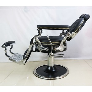 Silla de Barbero Portátil de Estilo Antiguo, Silla de Peluquería con Bomba Hidráulica y Base Redonda, en Venta - Product Image 5
