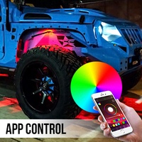 OPPLIGHT RGB Color Control remoto Led Rock Lights con luz de freno 72W 8 Unids/set Luz de señal de giro