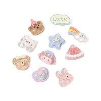 Accessoires en résine transparents à l'effigie d'animaux mignons de dessin animé, technique d'huile coulante - DIY pour coques de téléphone, pinces à cheveux, tasses à eau, objets d'art de collection
