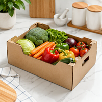 Boîte d'emballage personnalisée en carton ondulé pour figues fraîches avec séparateurs, trous découpés, papier kraft alimentaire, carton à fruits en gros