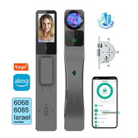 Kunci Pintu Pintar Pengenal Wajah 3D Dengan Mortise Israel, Alexa Voice, Aplikasi Tuya, Remote Wifi, Kunci Sidik Jari Cerdas