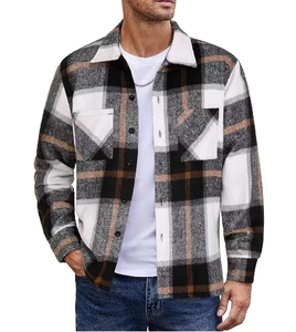 <span class=keywords><strong>Giacca</strong></span> da uomo in flanella spessa <span class=keywords><strong>e</strong></span> Versatile Plaid alla moda - Product Image 1