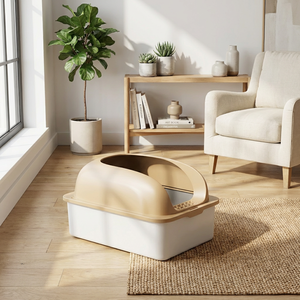 Große Quadratische Katzentoilette aus PP und Edelstahl, 20L, Leicht zu Reinigen, Geräumig, Lebensmittelecht, mit Schaufel und Matte, Individuelle Farbe, Großhandel MOQ 2000 - Product Image 2