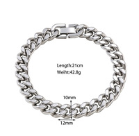 Pulsera de Cadena Cubana Simple Estilo Punk, Hecha a Mano, Impermeable, de Acero Inoxidable, Joyería de Moda para Mujeres y Hombres, Venta al por Mayor 2026