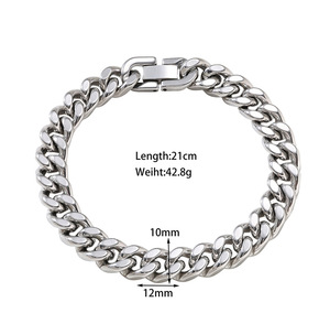 Bracciale Punk Semplice Fatto a Mano con Catena Cubana Impermeabile in Acciaio Inossidabile, Gioielli alla Moda per Uomo e Donna, Vendita all'Ingrosso 2026 - Product Image 6