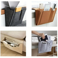 Sac de rangement en feutre pour chevet, organisateur de bureau, sac de canapé, télécommande de télévision, caddy suspendu, organisateur de rangement pour canapé, pochettes de rangement pour lit