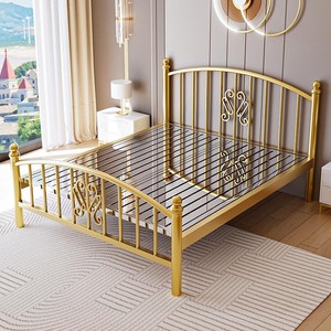Tsuneyuki Metal <b>Bed</b> 1.5m/1.8m <b>Double</b> Size European Style Minimalist Bedroom Frame - Product Image 5