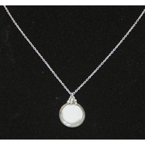 . Collana a catena in argento sterling 925 con ciondolo a perla di moneta di pavone. - Product Image 2