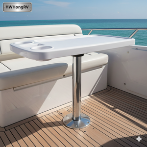 ขาโต๊ะเรือแบบปลดเร็ว HWHongRV ทำจา<span class=keywords><strong>ก</strong></span>อะลูมิเนียมอัลลอยขัดเงา หมุนได้ 360 องศา °   ฐานหมุนทำจากไฟเบอร์กลาสและฐานสแตนเลส 304 - Product Image 3