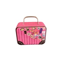 Mini Valise en Métal DIY, Boîte en Fer Blanc pour Aliments, Jouets, Maquillage, Bonbons, Modèle Artisanat Personnalisable T076