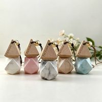 Bouteille de parfum suspendue rechargeable de 8 ml, diffuseur d'arômes en verre pour voiture, bouteille en verre avec couvercle en bois à vis