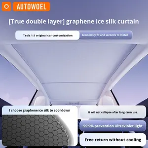 Pare-soleil pour Tesla Model 3 Highland Model Y Juniper, protection solaire pour toit ouvrant, panneau d'isolation thermique en PVC, occultation totale - Product Image 2