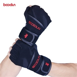 Baodun Fitness <b>Gloves</b> Black With Wrist Support For <b>Weight</b> Lifting Unisex - Product Image 2