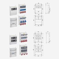 Boîtier de distribution électrique industriel étanche IP67 SPM 16A, système multi-prises intérieur/extérieur (12kV) en acier laminé à froid