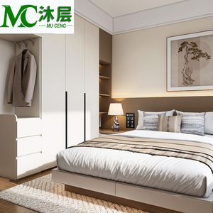 Buffet de garde-robe intégré moderne personnalisé avec étagères de miroir de conception de penderie pour le stockage de vêtements planificateur de chambre à coucher - Product Image 3