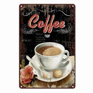 Plaque en métal café, enseignes murales, décoration vintage, affiches d'art, peinture sur fer pour <span class=keywords><strong>homme</strong></span> cave, maison, café, garage, club, bar, salle de jeux - Product Image 1
