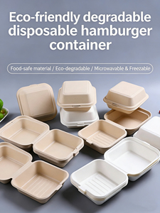 Caja para Hamburguesas Ecológica de Material MFPP de 5.5 Pulgadas con Bisagras y Apertura Fácil, Resistente a la Grasa y la Humedad, para Comida para Llevar y Comida Rápida - Product Image 1