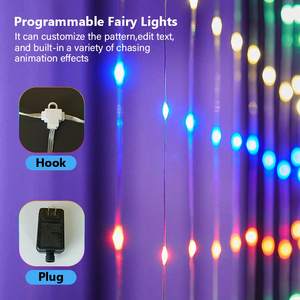 App <strong>Control</strong> Christmas Smart Rgb Pixel Addressable Curtain Lights Party <strong>Programmable</strong> <strong>Led</strong> Fairy Smart Curtain Lights - Product Image 2