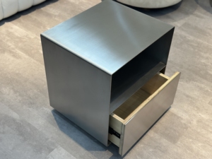 Modern Luxury <strong>Silver</strong> Stainless Steel Nightstand <strong>Bedside</strong> <strong>Table</strong> with Storage - Product Image 5