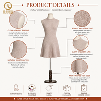 Nouvelle Robe Sans Manches Lilas Coupe Trapèze Ceinturée Confortable Décontractée en Tricot avec Tissage Naturel Élégant et Polyvalent pour Femme