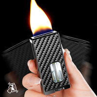 Nouveau Briquet de Luxe Personnalisé en Métal avec Flamme Ouverte, Allumage par Secouement Gonflable, Flamme Super Large et Réglable, Alimentation au Butane