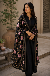 Elegant Embroidered Digital Print Viscose Shawl Long Fringe Traditional Winter Scarf Soft Warm Breathable Durable Classic Design - Product Image 3