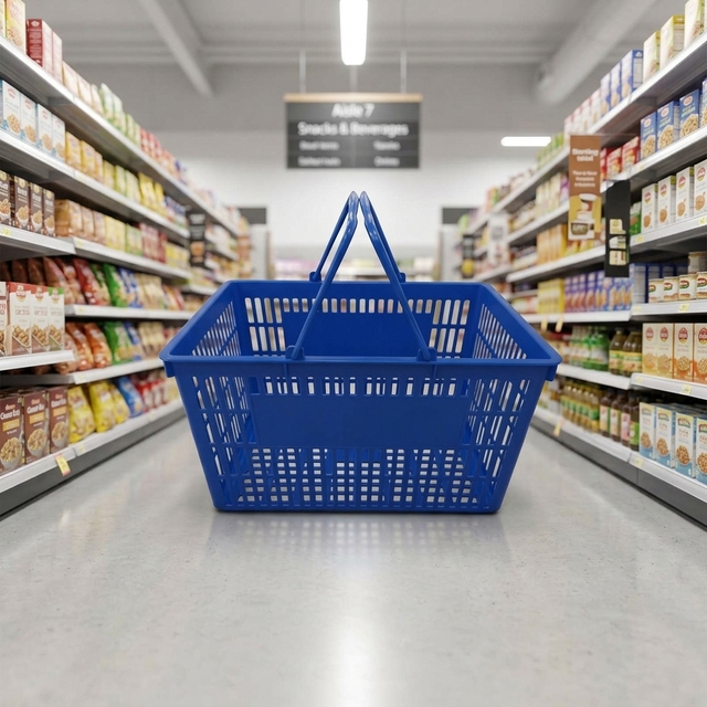Colorful Plastic Material New Design Supermarket Shopping Basket