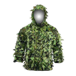 Vêtements de chasse d'hiver pour l'extérieur, combinaison de chasse professionnelle à manches longues avec design de feuilles 3D, 100% polyester - Product Image 3