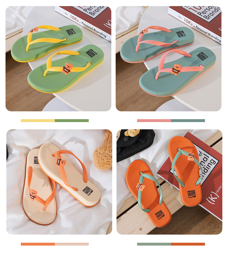 Custom Logo PVC Flip Flops Slippers Women Flip-flops Outdoor Casual Slippers Ladies