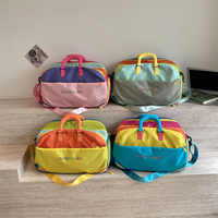 Sac de voyage grande capacité à blocs de couleur, compartiment à chaussures multifonction et poche pour articles secs et humides, sac de sport tendance grande capacité
