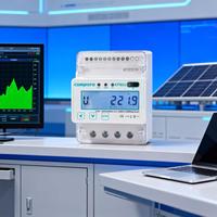 Pemantauan Beban AC Modbus RS485 Submeter DIN-rail Nirkabel Meter Energi WiFi Fase Tunggal untuk apartemen dan rumah.