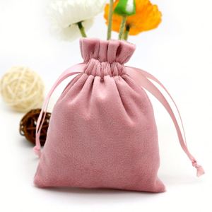 Pochette à cordon personnalisée en velours doux et luxueux, pliable, moderne, avec logo personnalisé, sac anti-poussière pour bijoux, cosmétiques et bracelets - Product Image 4