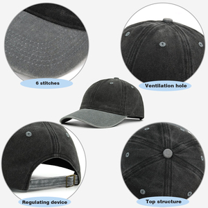 批发定制双色水洗棉爸爸帽子6面板非结构化软棒球帽男士丝绒面料Gorras - Product Image 4
