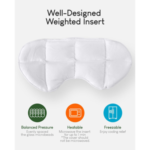 Máscara de ojos ponderada con calefacción Máscara de ojos ponderada de masaje con cuentas de vidrio Máscara de ojos con compresa fría ajustable Máscara de ojos para dormir - Product Image 6