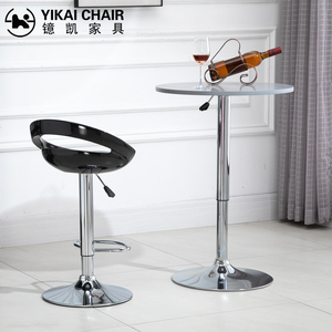 Tabourets de bar modernes en ABS de haute qualité, noirs, réglables en hauteur, pour îlot de cuisine - Product Image 4