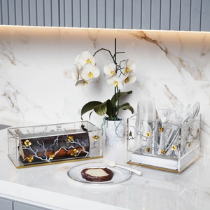 <strong>Blue</strong> Floral Acrylic Challah Box Toile Print Cake Dome Square Bread Cover White Base Shabbos Wholesale Judaica Custom OEM - Product Image 6