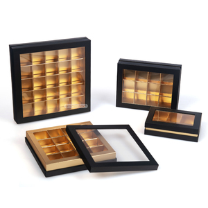 Vàng lá dập logo đen 6 12 15 sô cô la bao bì hộp tùy chỉnh thiết kế sang trọng sô cô la Hộp bao bì với logo - Product Image 4