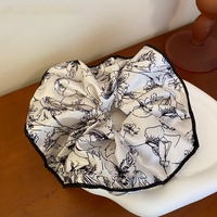 Accessoires de cheveux géants pour femmes coréennes Bandeaux élastiques Jumbo noirs et blancs Attaches pour cheveux surdimensionnés peinture de lavage Chouchous
