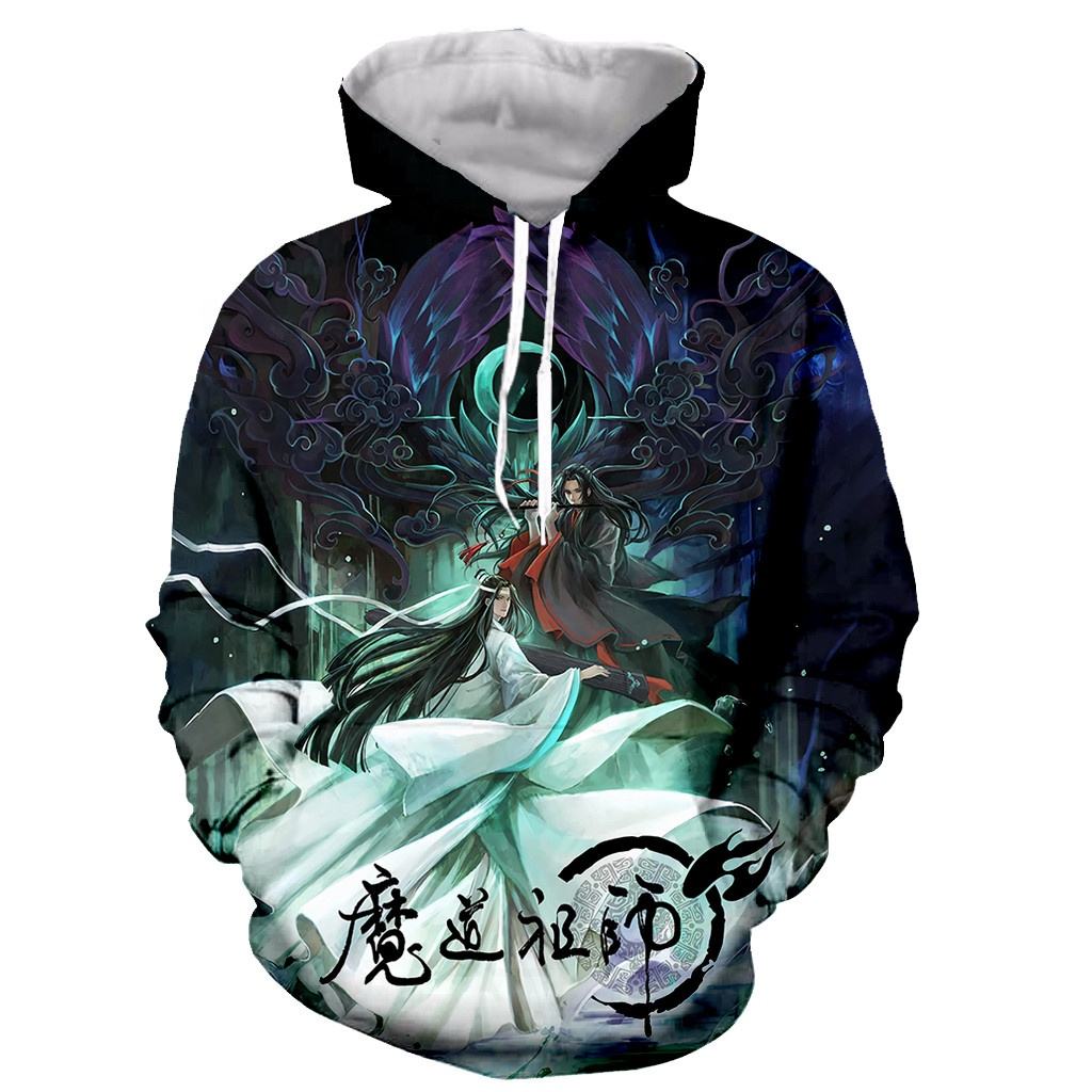 2023 Anime MO DAO ZU SHI Funny Hoobies Long Sleeves 3D Print Zipper Hoodies  Hooded Sweatshirts Men Women Plus Size Hoodies Coat