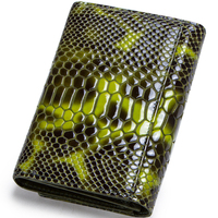 Portefeuille en cuir véritable Serpentine rouge court personnalisé pour femmes, livraison directe, 10 fentes pour cartes de crédit, sac à main pour femmes, vente en gros