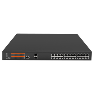 Управляемый коммутатор L2 с 24 портами Gigabit RJ45 PoE, <span class=keywords><strong>2</strong></span> гигабитными SFP-портами для восходящей связи, бюджетом 400 Вт, поддержкой 802.3af/at/bt, QoS, пропускной способностью 56 Гбит/с, управлением через WEB/SNMP - Product Image 1