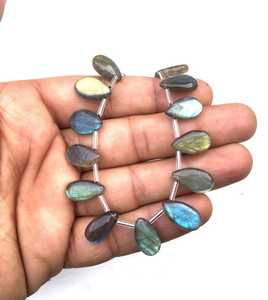 ลูกปัดพลอยลาบราดอไรต์ธรรมชาติ20ชิ้นรูปทรงลูกแพร์เรียบสำหรับทำเครื่องประดับ - Product Image 3