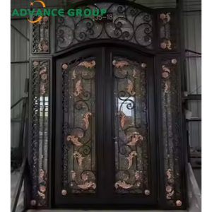 Entrada <span class=keywords><strong>principal</strong></span> exterior <span class=keywords><strong>Puerta</strong></span> <span class=keywords><strong>de</strong></span> <span class=keywords><strong>metal</strong></span> doble Puertas <span class=keywords><strong>de</strong></span> entrada frontal <span class=keywords><strong>de</strong></span> hierro forjado negro moderno para Villa Casa <span class=keywords><strong>Puerta</strong></span> frontal residencial - Product Image 4