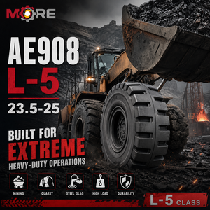 ยางรถบรรทุกหนัก 23.5-25 OTR รุ่น AE908 ลาย L5 40PR สำหรับงานขุดดินและงานเหล็กหลอม - Product Image 1