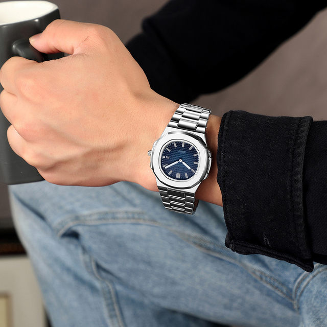 New Fashion Design Men Wrist 316l Stainless Steel Case Watch Automatic Movement Waterproof Watch