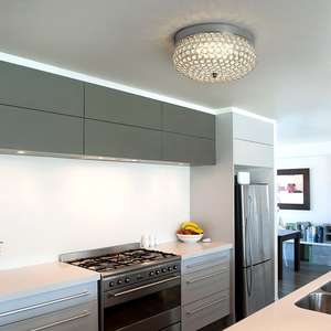 Zeal Lighting Lámpara de techo LED de cristal redondo de lujo de diseño moderno para dormitorio Balcón Pasillo - Product Image 4