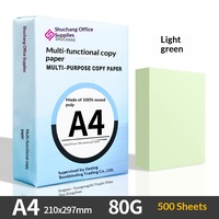 Papel Bond de Color Azul Claro, Compatible con Impresoras, Anti-Atascos, 500 Hojas A4, 80 g/m², para Impresión Diaria
